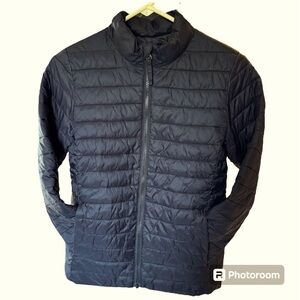 Lands’ End Quilted Primaloft Puffer Jacket - Black - Unisex Youth M (10-12) EUC